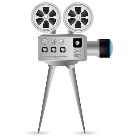 projector light in a movie theatre - colorful illustration with Movie projector  on a white background Stock Photo - Budget Royalty-Free & Subscription, Code: 400-07728468
