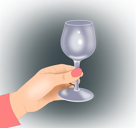 A hand holding an empty wine glass. Stock Photo - Budget Royalty-Free & Subscription, Code: 400-07728529
