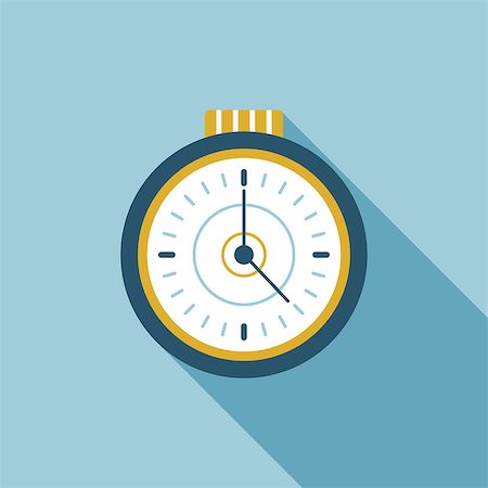 starting a business illustration - watch flat icon with long shadow Stock Photo - Budget Royalty-Free & Subscription, Code: 400-07728546