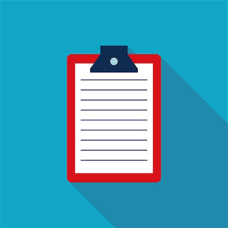 document list icons - Clipboard Flat style Icon with long shadows Stock Photo - Budget Royalty-Free & Subscription, Code: 400-07728589