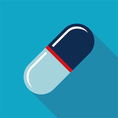 pharmacy icons - Pills Flat style Icon with long shadows Stock Photo - Budget Royalty-Free & Subscription, Code: 400-07728590