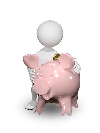 illustration of a man with piggy bank Stock Photo - Budget Royalty-Free & Subscription, Code: 400-07728783