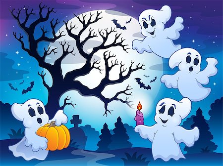 Spooky tree theme image 4 - eps10 vector illustration. Photographie de stock - Aubaine LD & Abonnement, Code: 400-07729110