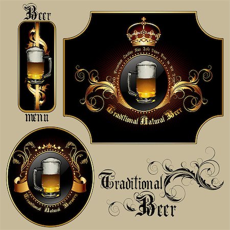 simsearch:400-07720459,k - set of beer elements, this illustration may be useful as designer work Stock Photo - Budget Royalty-Free & Subscription, Code: 400-07729456