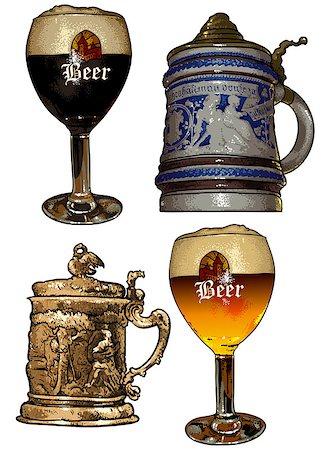 simsearch:400-07823206,k - set of beer elements, this illustration may be useful as designer work Stock Photo - Budget Royalty-Free & Subscription, Code: 400-07729543