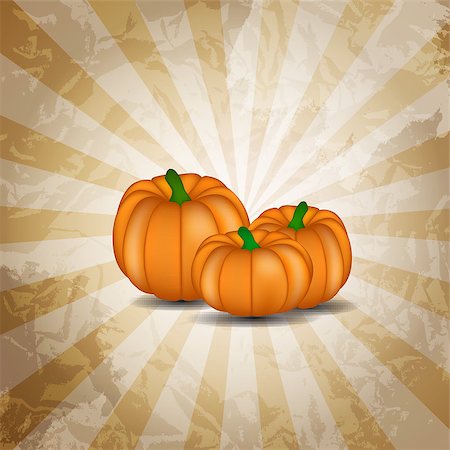 pumpkin garden - Orange Pumpkin on Background Vector Illustration. EPS10 Stock Photo - Budget Royalty-Free & Subscription, Code: 400-07729577