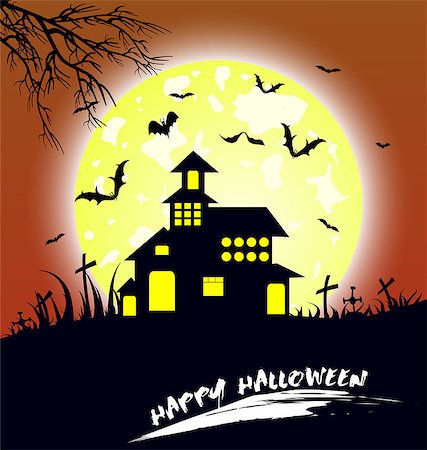 Halloween night background with castle and pumpkins Photographie de stock - Aubaine LD & Abonnement, Code: 400-07729709