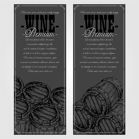 set of wine labels, this illustration may be useful as designer work Fotografie stock - Microstock e Abbonamento, Codice: 400-07729778