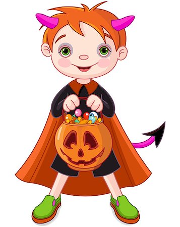 simsearch:400-05699469,k - Halloween costumed boy trick or treating Stock Photo - Budget Royalty-Free & Subscription, Code: 400-07729836