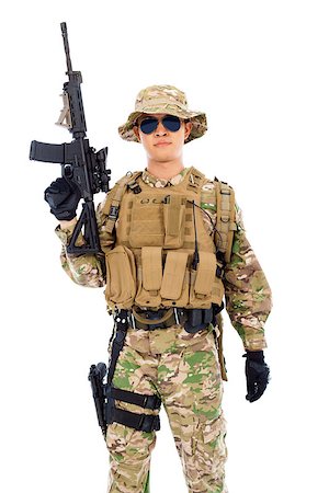 simsearch:400-05364066,k - soldier with rifle or sniper  over  white background Photographie de stock - Aubaine LD & Abonnement, Code: 400-07720008