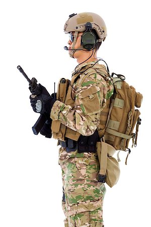 simsearch:400-07676882,k - soldier with rifle or sniper  ,isolated on white background Fotografie stock - Microstock e Abbonamento, Codice: 400-07720018