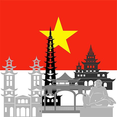 State flags and architecture of the country. Illustration on white background. Stock Photo - Budget Royalty-Free & Subscription, Code: 400-07720181