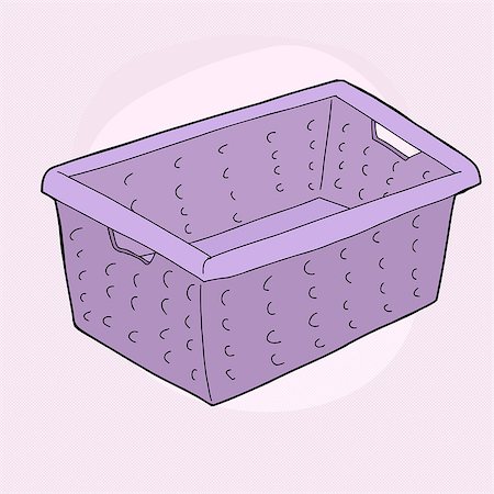 simsearch:400-08528929,k - Single cartoon doodle laundry basket over purple background Foto de stock - Royalty-Free Super Valor e Assinatura, Número: 400-07720346