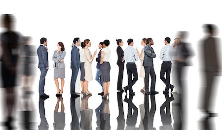 simsearch:400-07665756,k - Many business people standing in a line with silhouettes of business people Stock Photo - Budget Royalty-Free & Subscription, Code: 400-07720614
