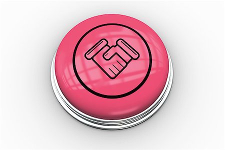 simsearch:400-07339626,k - Handshake graphic on  pink button on white background Stock Photo - Budget Royalty-Free & Subscription, Code: 400-07723888