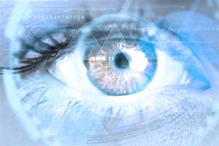 simsearch:400-07665579,k - Composite image of close up of female blue eye against triangle design Photographie de stock - Aubaine LD & Abonnement, Code: 400-07723938