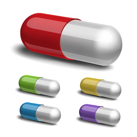 pills vector - Set of medical capsule on white background. Vector illustration Foto de stock - Super Valor sin royalties y Suscripción, Código: 400-07745262