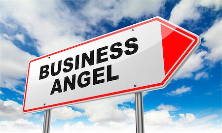 simsearch:400-07832378,k - Business Angel Inscription on Red Road Sign on Sky Background. Photographie de stock - Aubaine LD & Abonnement, Code: 400-07745308
