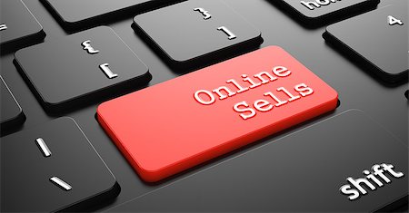 simsearch:400-06484373,k - Online Sells on Red Button on Black Computer Keyboard. Stock Photo - Budget Royalty-Free & Subscription, Code: 400-07745324