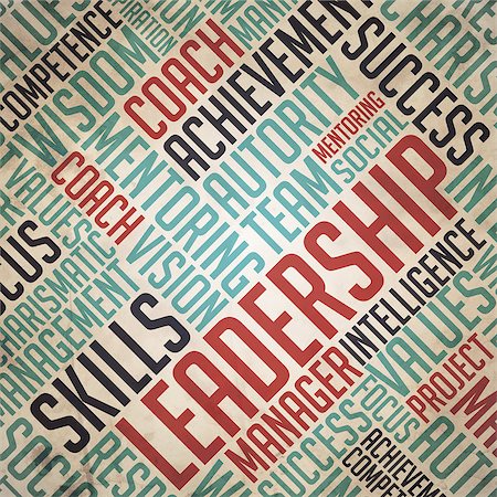 Leadership. Red Blue Vintage Wordcloud on Old Paper. Stock Photo - Budget Royalty-Free & Subscription, Code: 400-07745355