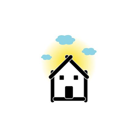 rain on roof - Real estate house logo Stock Photo - Budget Royalty-Free & Subscription, Code: 400-07745579