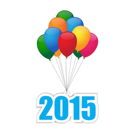 simsearch:400-07795877,k - Colorful balloons group for 2015 Stock Photo - Budget Royalty-Free & Subscription, Code: 400-07745839
