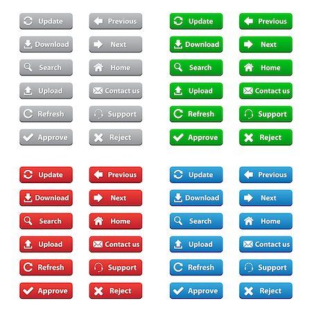 Web buttons in various colors Foto de stock - Super Valor sin royalties y Suscripción, Código: 400-07745867