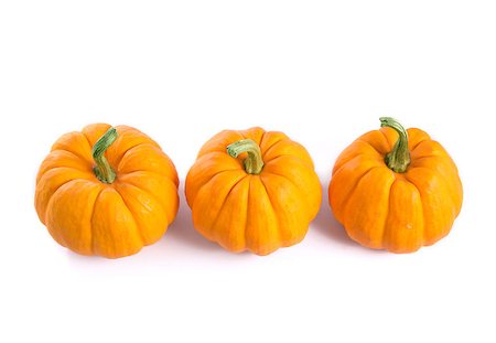 simsearch:400-08400066,k - Row of decorative orange pumpkins, isolated on white background, top view Photographie de stock - Aubaine LD & Abonnement, Code: 400-07745929