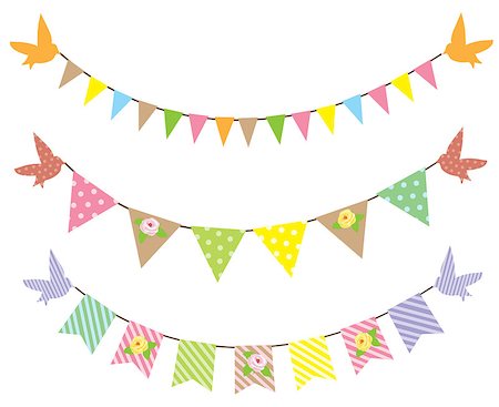 party banner - vector bunting background with roses Stock Photo - Budget Royalty-Free & Subscription, Code: 400-07746204