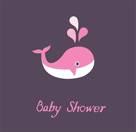 fantasy fish art - vector baby shower with a whale Stock Photo - Budget Royalty-Free & Subscription, Code: 400-07746200