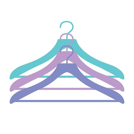 shirts hanging closet - Three hangers icon in vector  blue colors Stock Photo - Budget Royalty-Free & Subscription, Code: 400-07746464