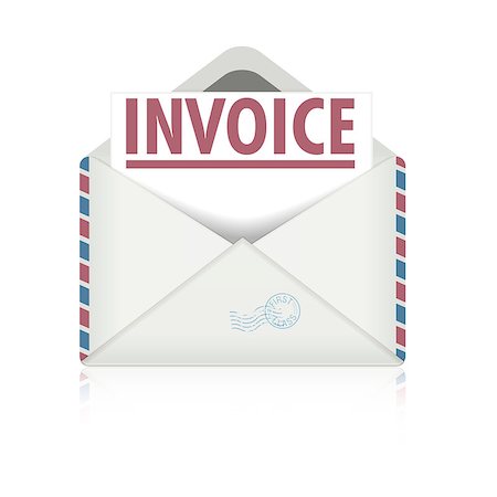 detailed illustration of an open envelope with invoice letter, eps10 vector Fotografie stock - Microstock e Abbonamento, Codice: 400-07746561