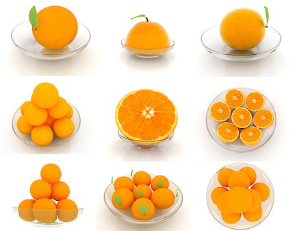 simsearch:400-04864980,k - Set of half orange on a glass plate on a white Photographie de stock - Aubaine LD & Abonnement, Code: 400-07746874