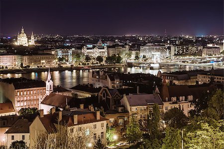 simsearch:400-07472830,k - View of Pest at night, eastern part of Budapest. Hungary Stock Photo - Budget Royalty-Free & Subscription, Code: 400-07747051