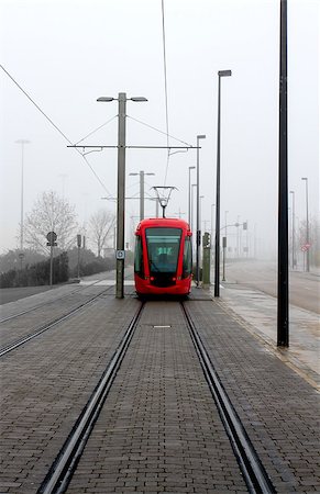 Tram seen on the front fog Photographie de stock - Aubaine LD & Abonnement, Code: 400-07747701