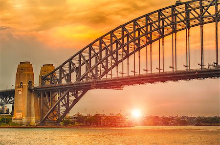 simsearch:841-06805801,k - Sun sets over Harbour Bridge in Sydney, Australia Stock Photo - Budget Royalty-Free & Subscription, Code: 400-07747785