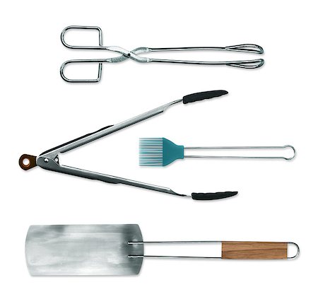 ponchera - Barbecue tools set isolated on white background Stock Photo - Budget Royalty-Free & Subscription, Code: 400-07747855