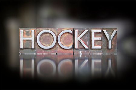 The word Hockey written in vintage letterpress type Fotografie stock - Microstock e Abbonamento, Codice: 400-07747889