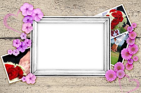 frame of wedding pictures, pictures with the bride and groom Stock Photo - Budget Royalty-Free & Subscription, Code: 400-07748103