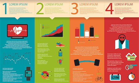 illustration of health lifestyle infographic in flat designed without shadow Stock Photo - Budget Royalty-Free & Subscription, Code: 400-07748534
