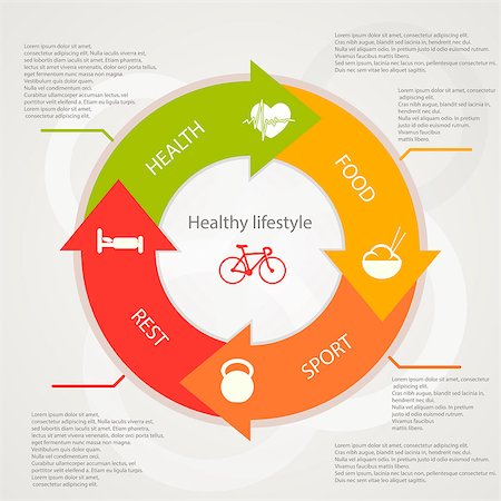 illustration of health lifestyle infographic in flat designed without shadow Photographie de stock - Aubaine LD & Abonnement, Code: 400-07748530