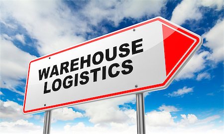 simsearch:400-08772702,k - Warehouse Logistics - Inscription on Red Road Sign on Sky Background. Stock Photo - Budget Royalty-Free & Subscription, Code: 400-07748649