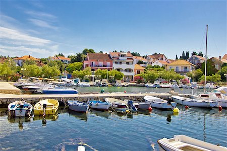 simsearch:400-07633210,k - Colorful tourist town of Petrcane in Dalmatia, Croatia Stock Photo - Budget Royalty-Free & Subscription, Code: 400-07748833