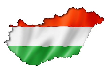 Hungary flag map, three dimensional render, isolated on white Stock Photo - Budget Royalty-Free & Subscription, Code: 400-07748982