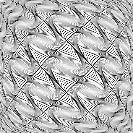 simsearch:400-07631338,k - Design monochrome warped grid diamond pattern. Abstract volume textured background. Vector art Stockbilder - Microstock & Abonnement, Bildnummer: 400-07749081