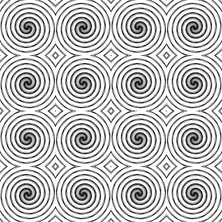 simsearch:400-08050050,k - Design seamless monochrome spiral movement pattern. Abstract background in op art style. Vector art Stockbilder - Microstock & Abonnement, Bildnummer: 400-07749155