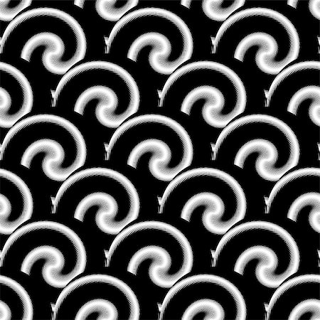 simsearch:400-07990322,k - Design seamless monochrome spiral movement pattern. Abstract background in op art style. Vector art Photographie de stock - Aubaine LD & Abonnement, Code: 400-07749156