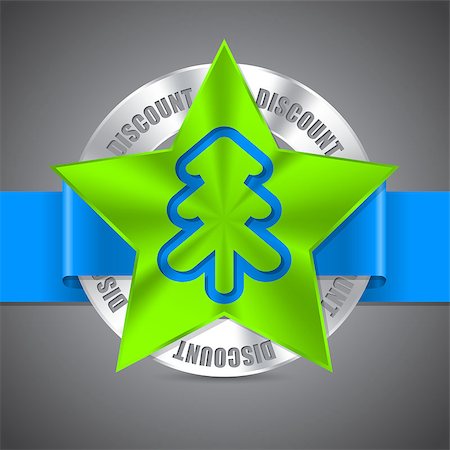 simsearch:400-04283440,k - Christmas discount badge design with christmas tree Foto de stock - Super Valor sin royalties y Suscripción, Código: 400-07749240