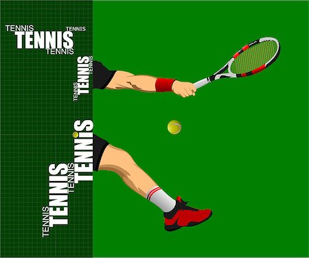simsearch:400-07758215,k - Tennis poster. Colored Vector illustration for designers Fotografie stock - Microstock e Abbonamento, Codice: 400-07749400
