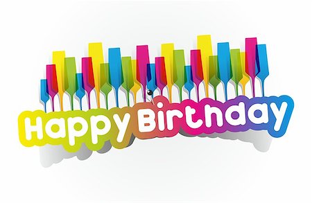 Happy Birthday Greeting Card vector illustration Stock Photo - Budget Royalty-Free & Subscription, Code: 400-07749446